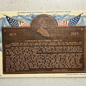 Cartão postal antigo Discurso de Lincoln em Gettysburg