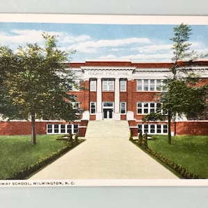 Cartão postal vintage da Carolina do Norte Wilmington, Carolina do Norte, Hemenway School