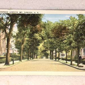 Cartão postal vintage Mt Vernon N Y Stevens Avenue