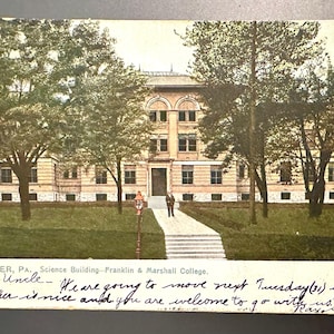 Vintage Postkarte Lancaster Pa Franklin & Marshall College Science Building 1908 Ungeteilte Rückseite