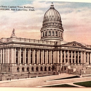 Cartolina d'epoca Salt Lake City Utah State Capitol Building UT