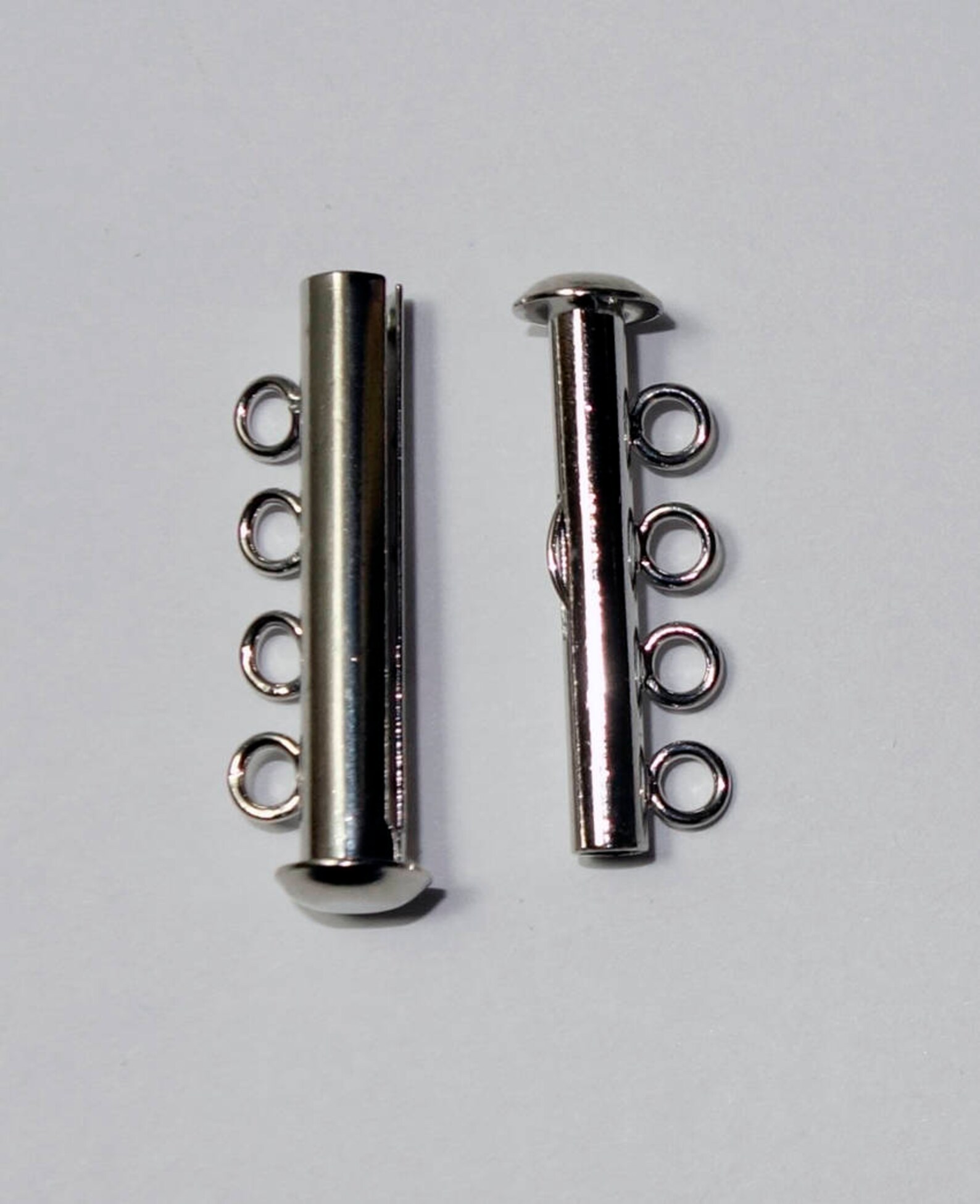 6 SLIDE LOCK TUBE Clasp 4 Rows Two Colors Black Gunmetal Etsy