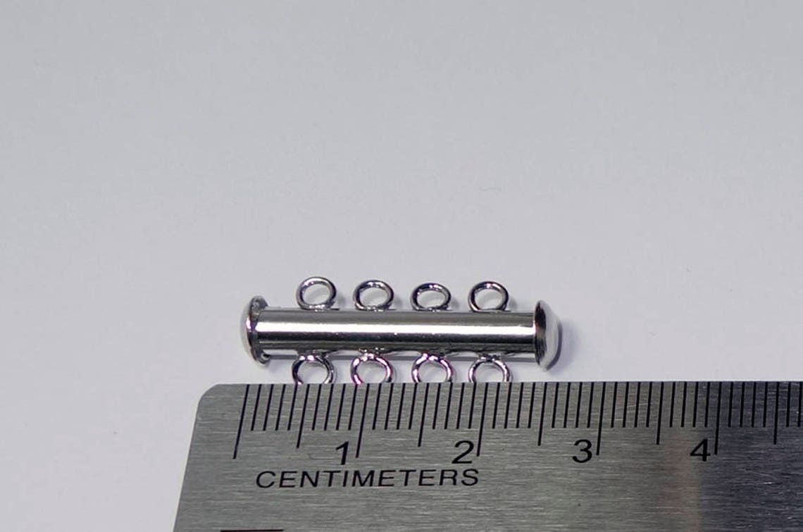 6 SLIDE LOCK TUBE Clasp 4 Rows Two Colors Black Gunmetal Etsy