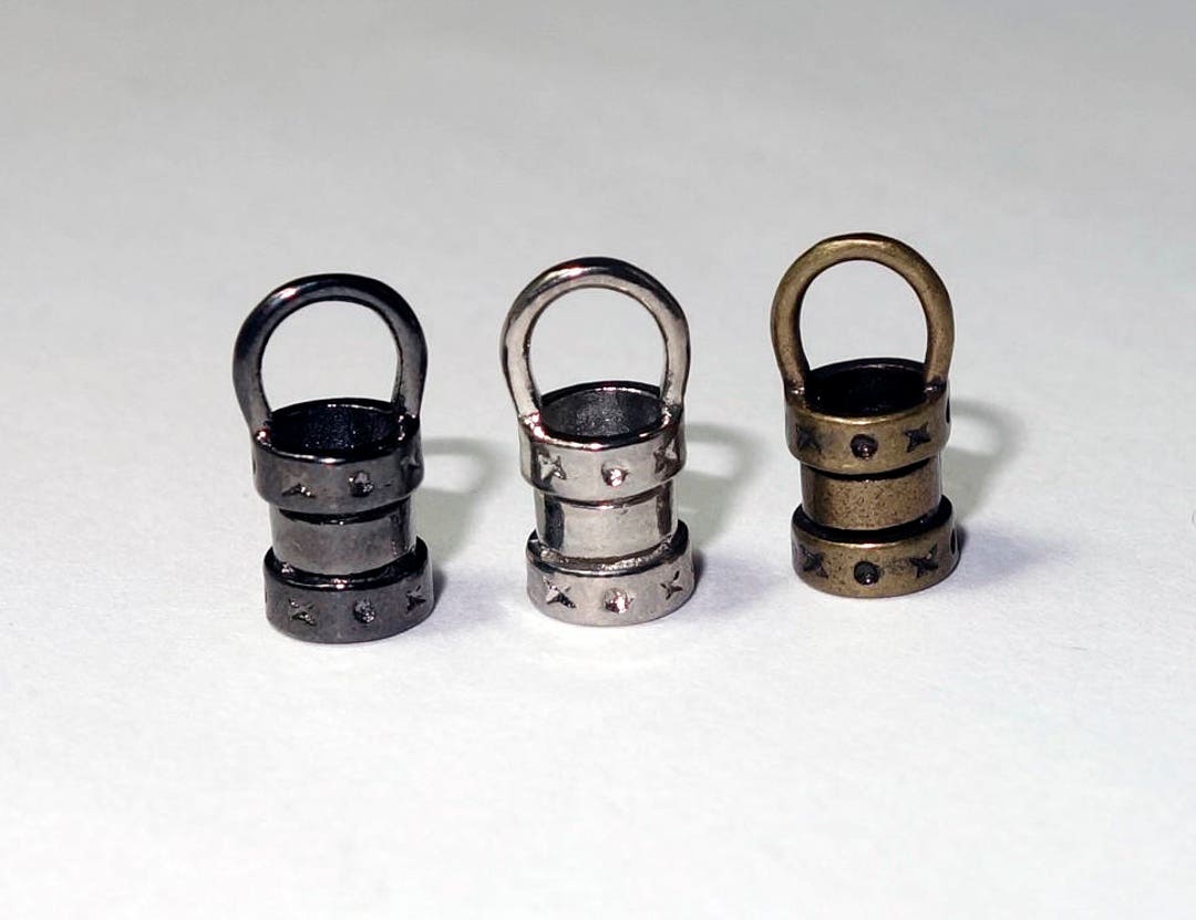5 METAL CORD ENDS 12X6MM High Quality Metal Cord End With a 4MM Inside