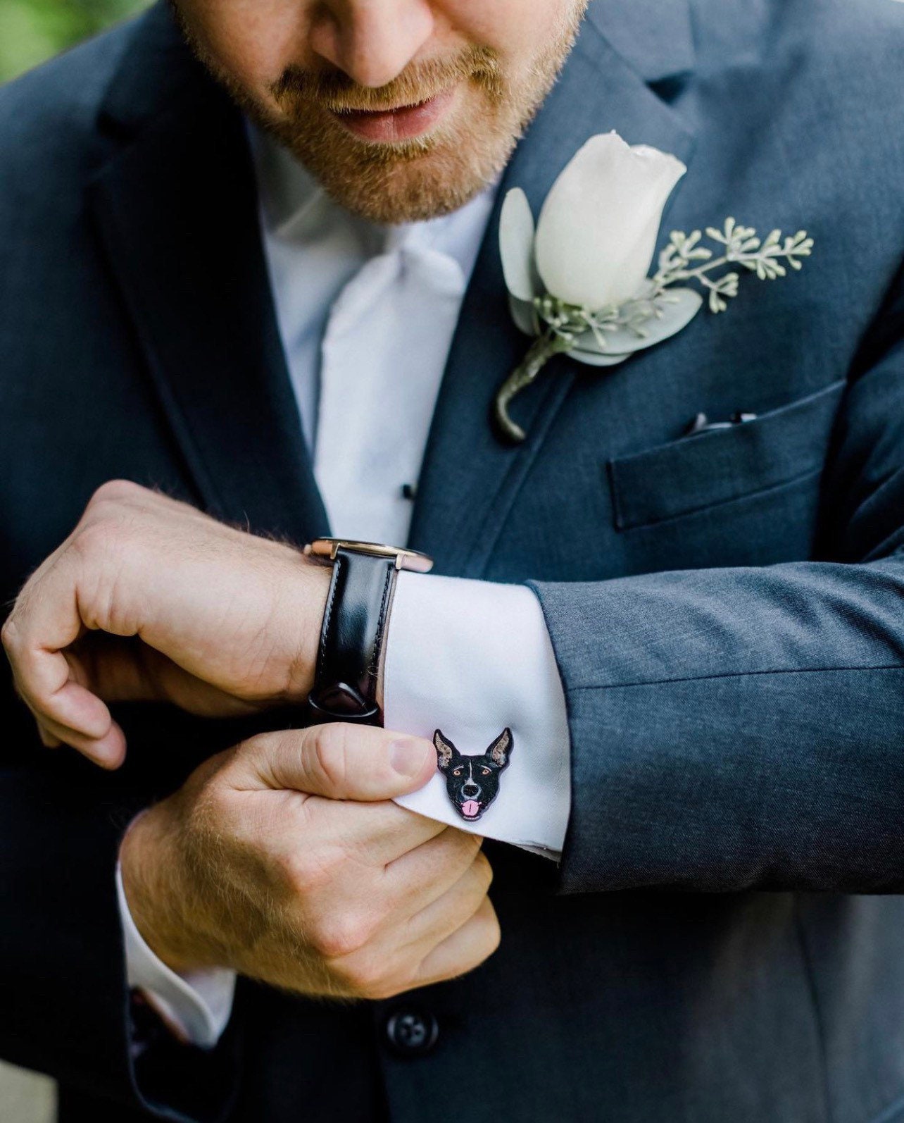 custom dog cufflinks