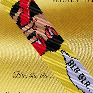 Bla, Bla, Bla . . . Peyote Pattern, peyote pattern, peyote bracelet, peyote beading, seed bead pattern, Delica pattern, beading pattern, PDF