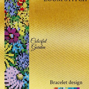 Colorful Garden Loom Pattern, loom, loom pattern, loom beaded bracelet, seed bead pattern