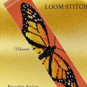 Monarch Loom Layout, Loom Pattern, loom patterns, butterfly pattern, monarch, loom bracelet, loom beading, loom
