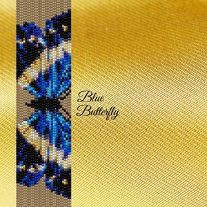 Motivo peyote farfalla blu, motivo peyote, motivi peyote, peyote, braccialetto di perline di peyote, motivo di perline di semi