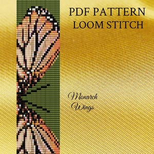 Monarch Wings Loom Pattern, loom, loom pattern, loom beaded bracelet, Monarch pattern, seed bead pattern