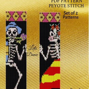 Lets Dance Peyote Pattern, Peyote Pattern, Peyote patterns, skeleton pattern, peyote beaded bracelets, peyote bracelet, peyote beading