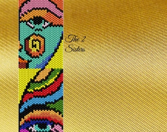 Patrón de peyote de las 2 hermanas, patrones de peyote, peyote, pulsera de peyote, pulseras con cuentas de peyote, cuentas de peyote, tejido de cuentas
