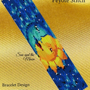 Sun and the Moon Peyote Pattern, Peyote Patterns,Peyote beaded bracelet, peyote bracelet, peyote beading, peyote, sun & moon pattern