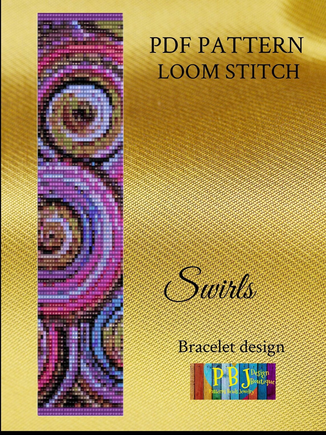 Swirls Loom Pattern, Loom Bracelet, Instant Download, PDF File, Square ...
