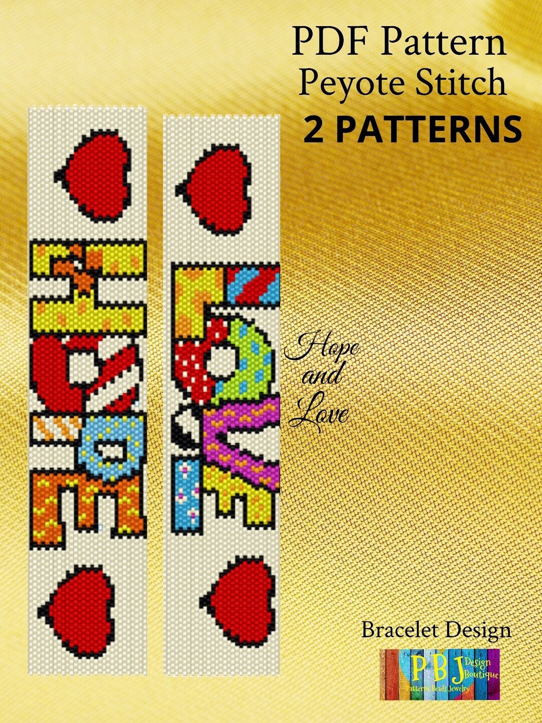 Hope and Love Peyote Patterns, Peyote, Peyote Pattern, Peyote Beaded ...