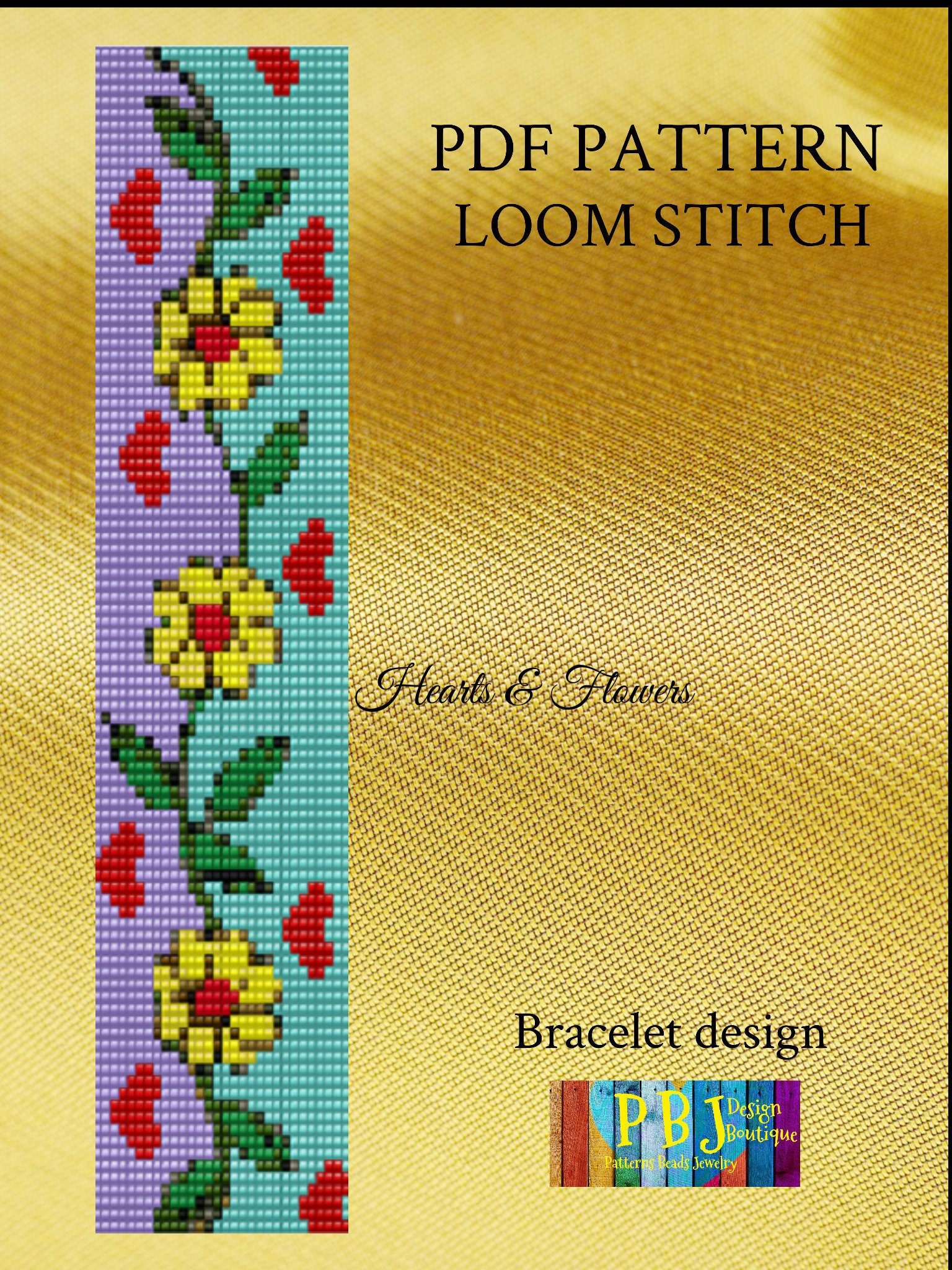 Hearts & Flowers Loom Pattern Loom Beading Pattern Loom Etsy Australia