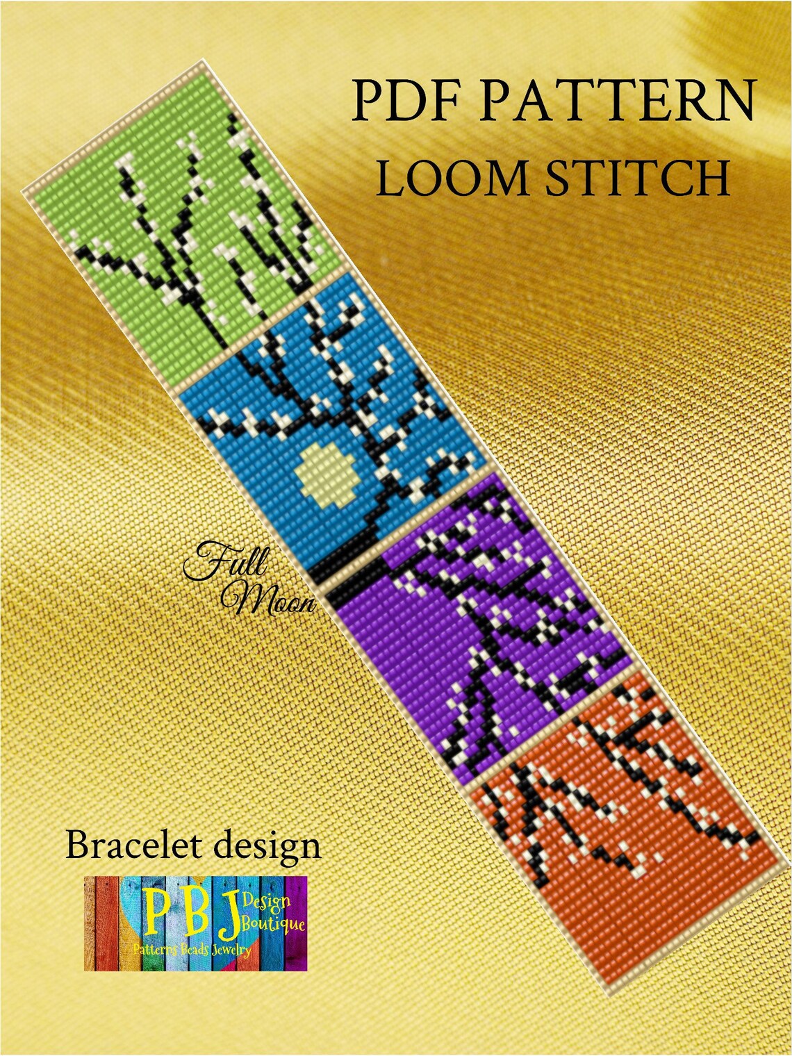 Full Moon Loom Pattern Loom Pattern loom bracelet loom Etsy