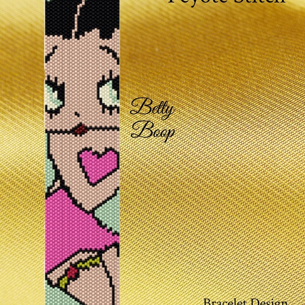 Betty Boop  Peyote Pattern, Peyote Pattern, peyote patterns, Betty Boop,  peyote bracelet, peyote beading, peyote stitch, Betty Boop pattern