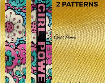 Girl Power Loom Pattern, Loom Patterns, Loom, Loom Bracelet, loom beading, seed bead pattern, girl power pattern, Delica pattern