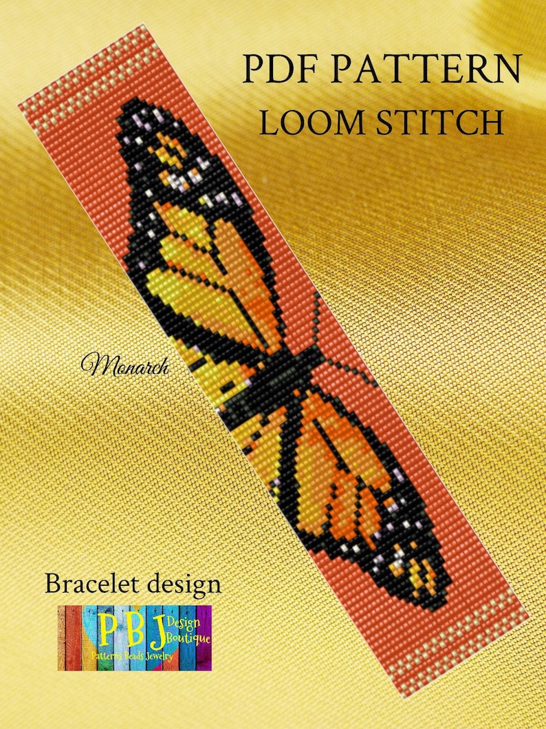 Monarch Loom Layout Loom Pattern loom patterns butterfly | Etsy