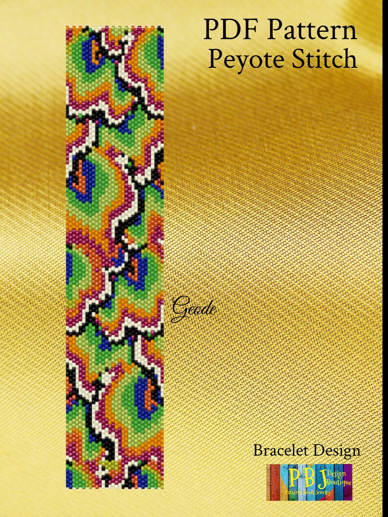 Geode Peyote Pattern PDF peyote bracelet cuff bracelet jewelry making printmaking beaded bracelet bracelet design Peyote Pattern