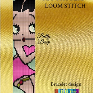 Betty Boop  Loom Pattern, Loom Pattern, loom bracelet, loom beading pattern,  loom beading patterns, loom patterns, Betty Boop