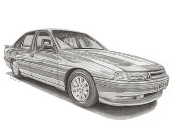 Holden VNSS Commodore A3 Print off Original Pencil Drawing Limited 100 copies