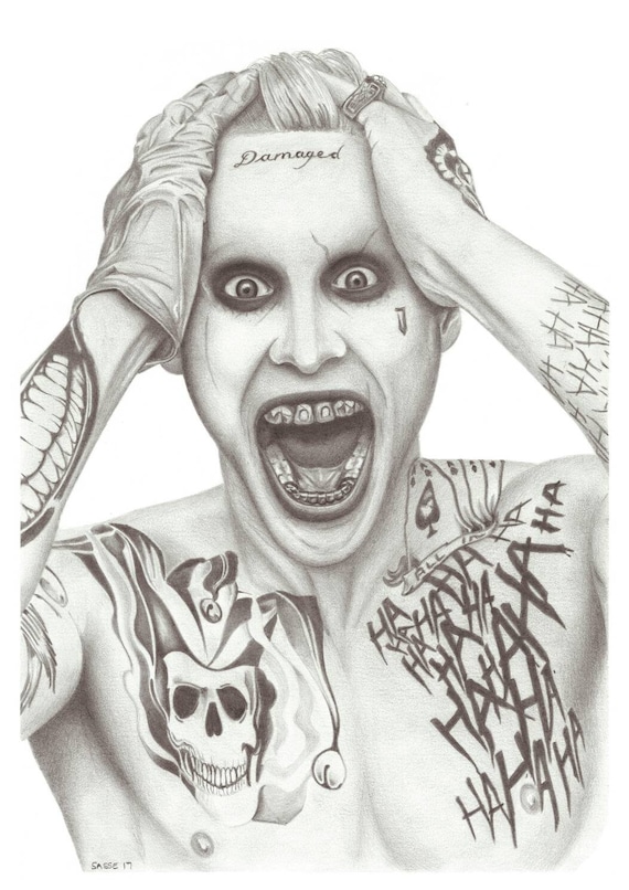 Joker Jared Leto Suicide Squad A3 Print Off Original Pencil Etsy Joker Jared Leto Suicide Squad A3 Print Off Original Pencil Etsy