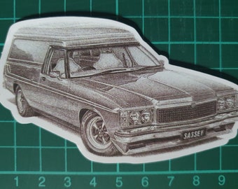 1978 Holden HZ Sandman Panelvan 10cm x 6cm Die Cut Vinyl Sticker