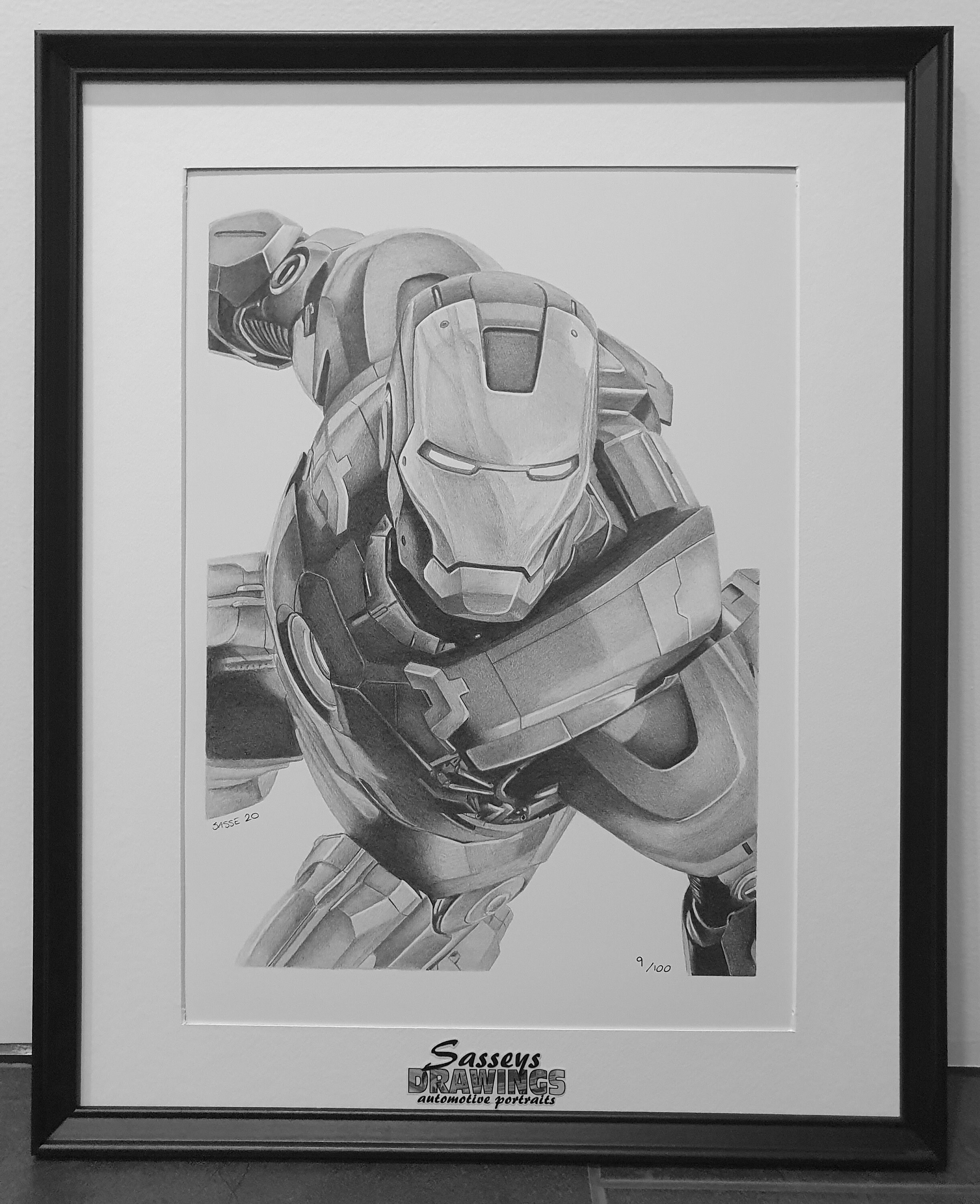 Framed Ironman from Avengers Movie A3 Print off Original Pencil Drawing  Limited 100 copies - Etsy België, image size:2441x3000