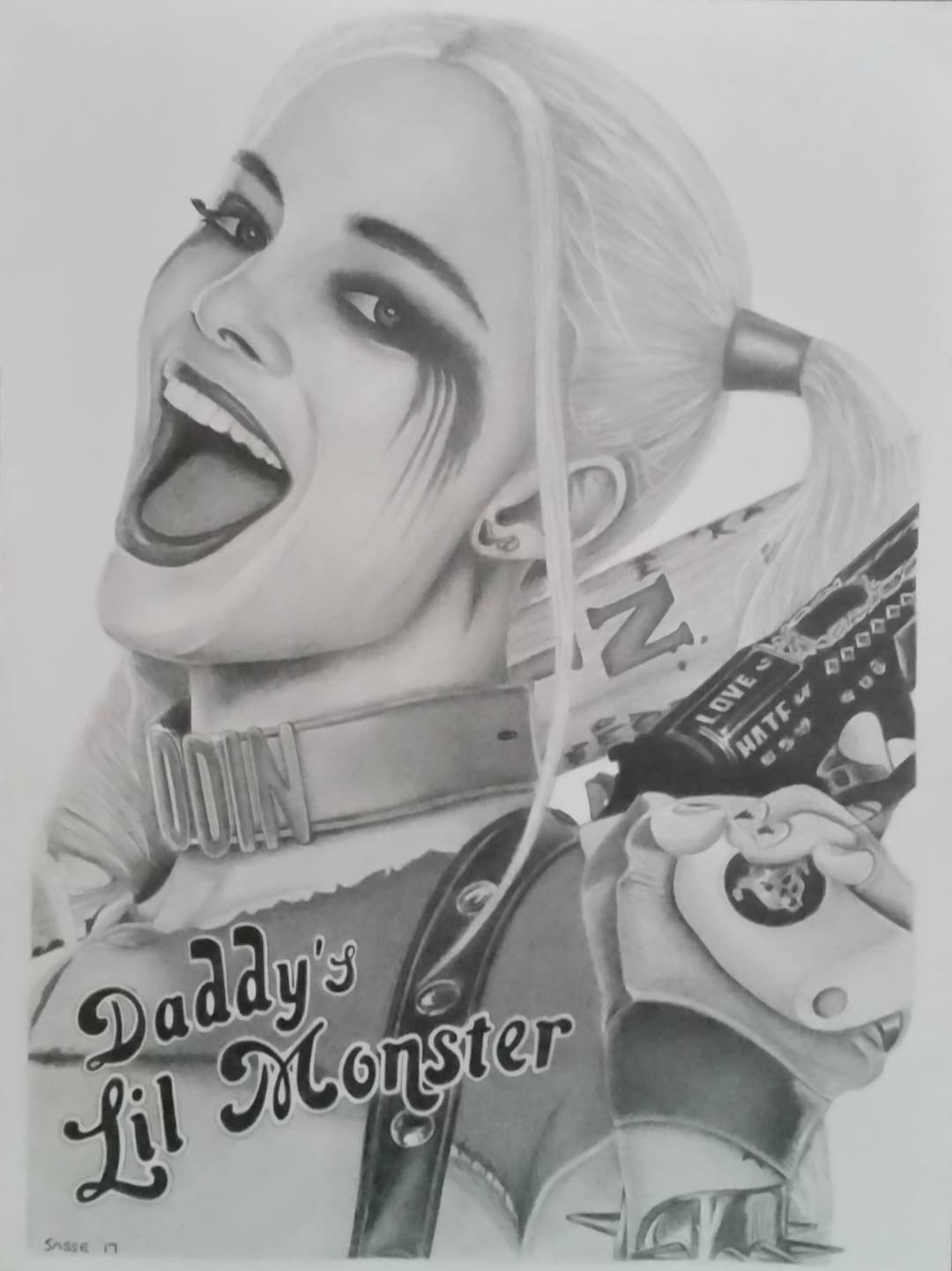 Orginal Harley Quinn From Suicide Squad A3 Fine Art Graphite Pencil ...