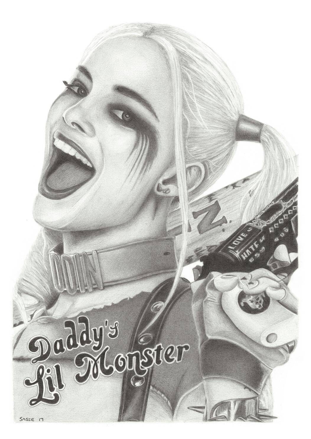 Harley Quinn Dessin Noir Et Blanc Harley Quinn Suicide Squad A3 Imprimer hors Original Pencil - Etsy Canada