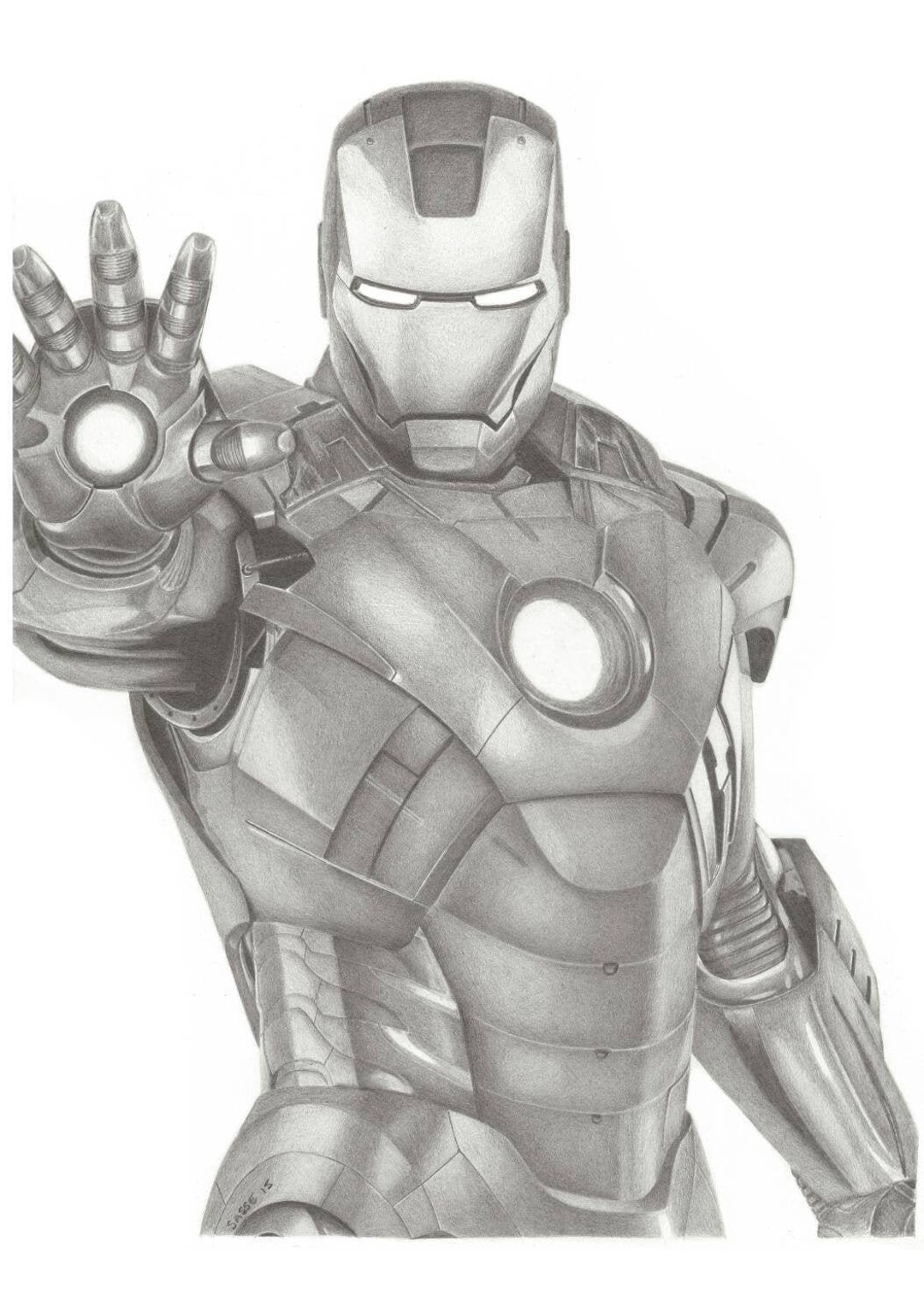 Iron Man Face Drawings In Pencil