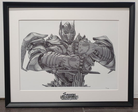 Framed Optimus Prime Transformers A3 Print off Original