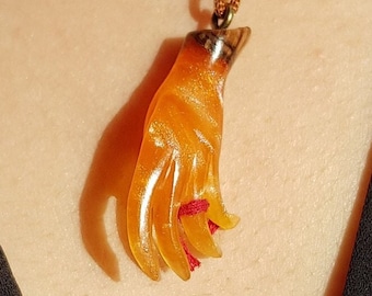 Hand Resin and Olive Wood Pendant, Animal Necklace, Perfect Christmast gift,  Wooden Pendant, handcrafted, Gift For Her