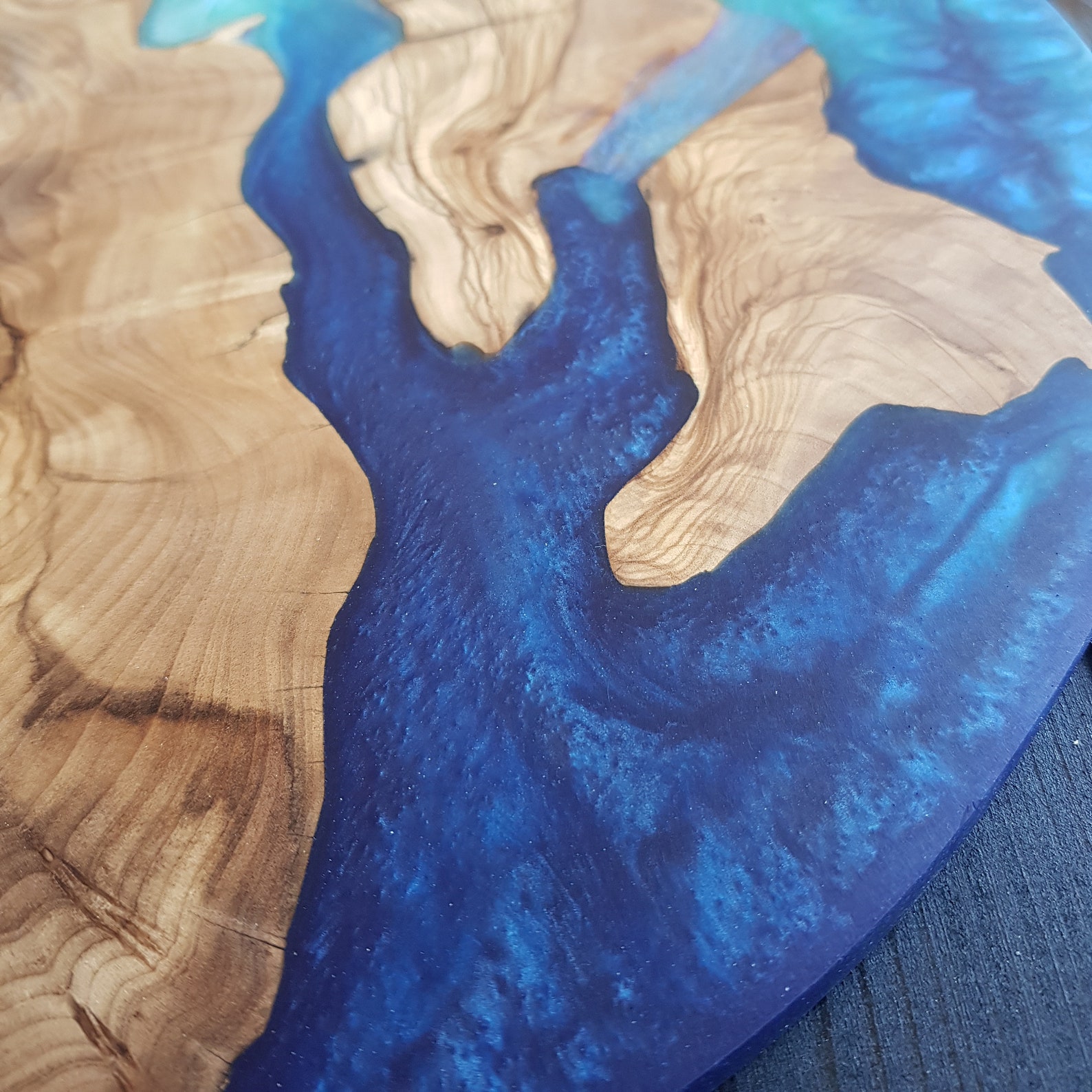 Custom Made Resin and Olive Wood Charcuterie Board Made to Etsy