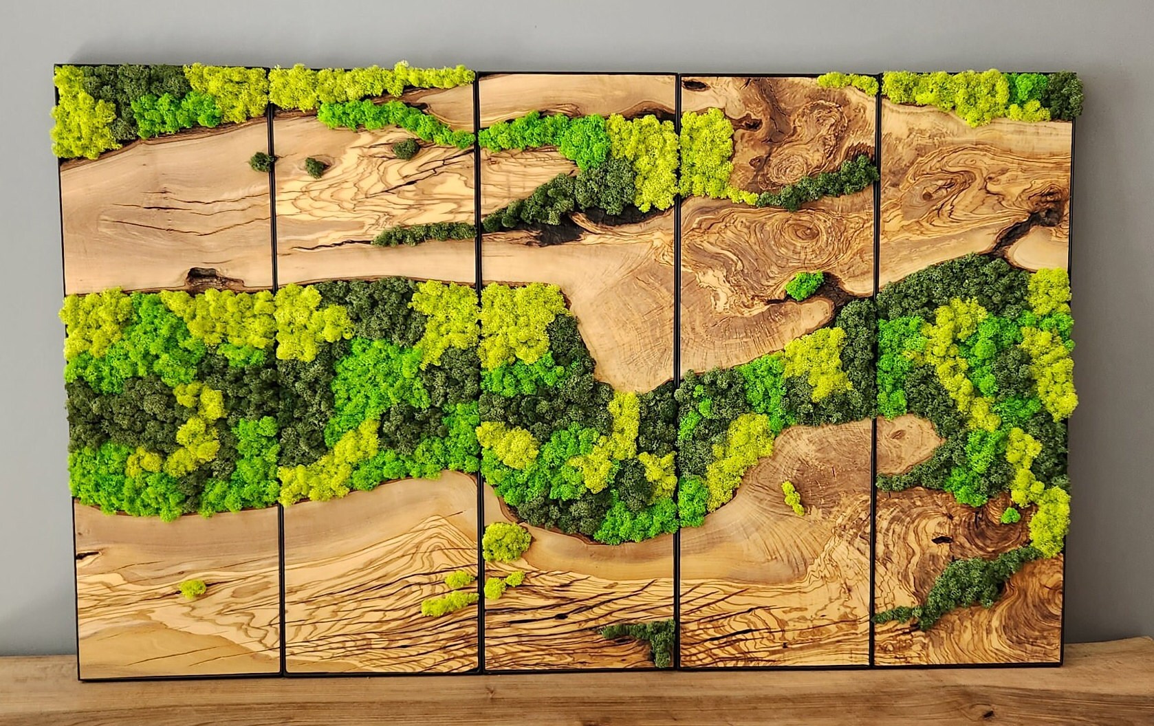 Moss and Olive Wood Wall Art 3 Colors