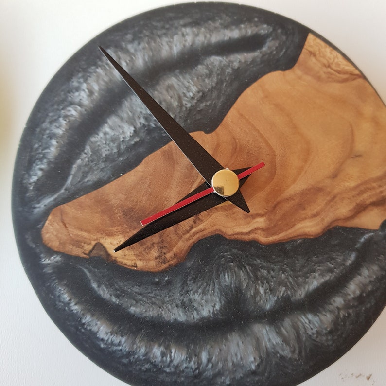 Custom Made Clock Desktop Wooden Clock Resin and Wooden Etsy
