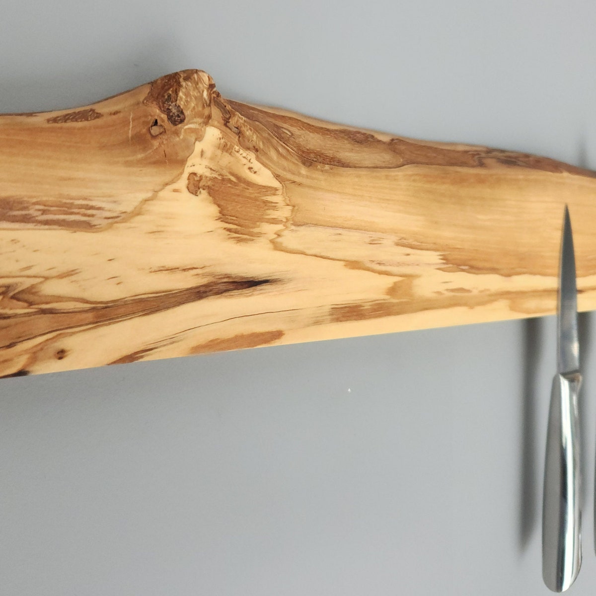 Magnetic Knife Rack, Olive Wooden Knife Holder, Live Edge Wood Knife Bar, Storage for Wall, Knife Rack With Self-adhesive or Hidden Screws - Etsy