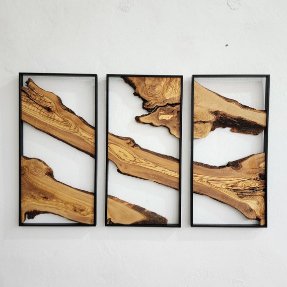 Moss and Olive Wood Wall Art 3 Colors