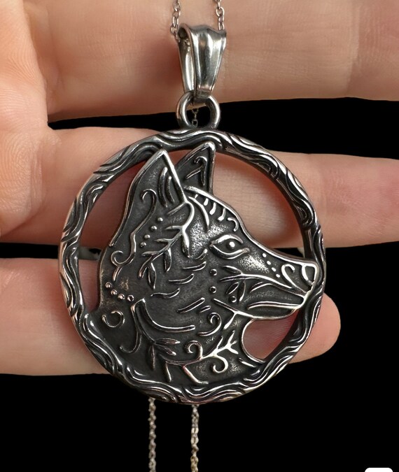 Pendentif loup, runes, viking, bijoux, collier, païen, païen, pour