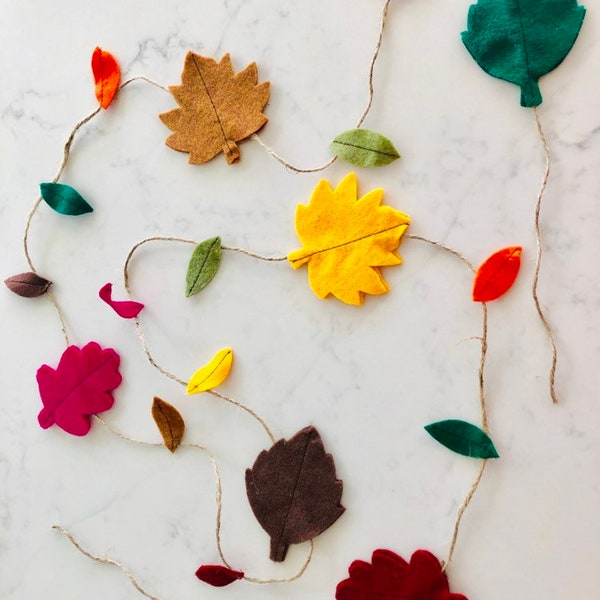 Felt Leaf Garland Etsy