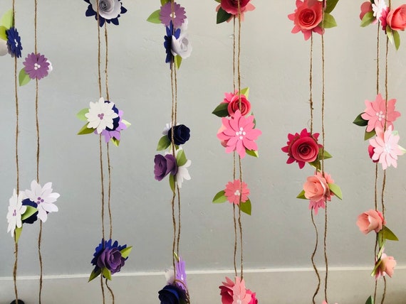 Paper Flower Garland, Nursery Wall Decor, Birthday Party Garland, Wedding  Garland, Window Display Decor, Baby Shower Decor 