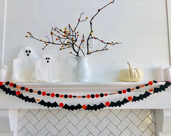 Felt Bat Halloween Garland