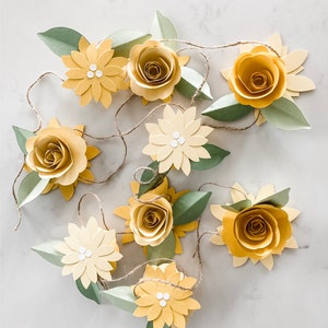 Yellow Paper Flower Garland image 1