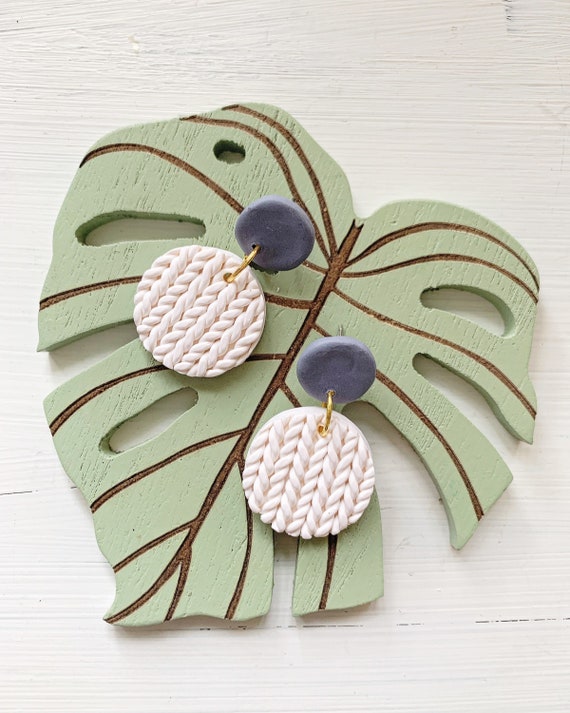 Knitted clay earrings best sale