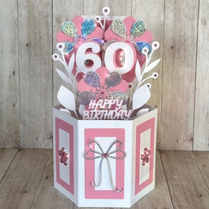 Tout âge | anniversaire - Boîte pop-up | carte 3D | Violet