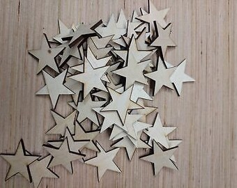 1000 Small 1 inch Wood Stars Craft Supply Flag Wooden Star DIY 1/" x 1/" x 1//8/"