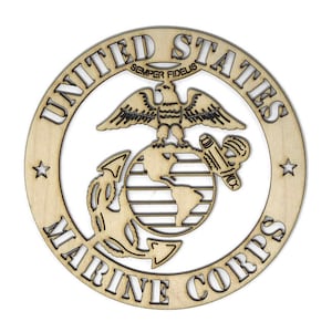 USMC United States Marine Corps wall art laser cut sign gift idea army unfinished wood crafts supplies us USMC