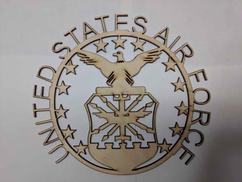 US Air Force wall art laser cut sign gift idea army unfinished wood crafts supplies us USAF Design 2